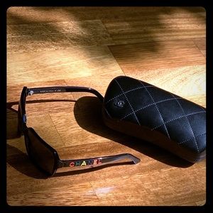 Chanel black rainbow alphabet sunglasses